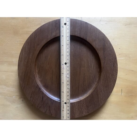 Set Of Four MCM Danewood Teak Chargers Made in Denmark Classic Organic - Picture 5 of 6